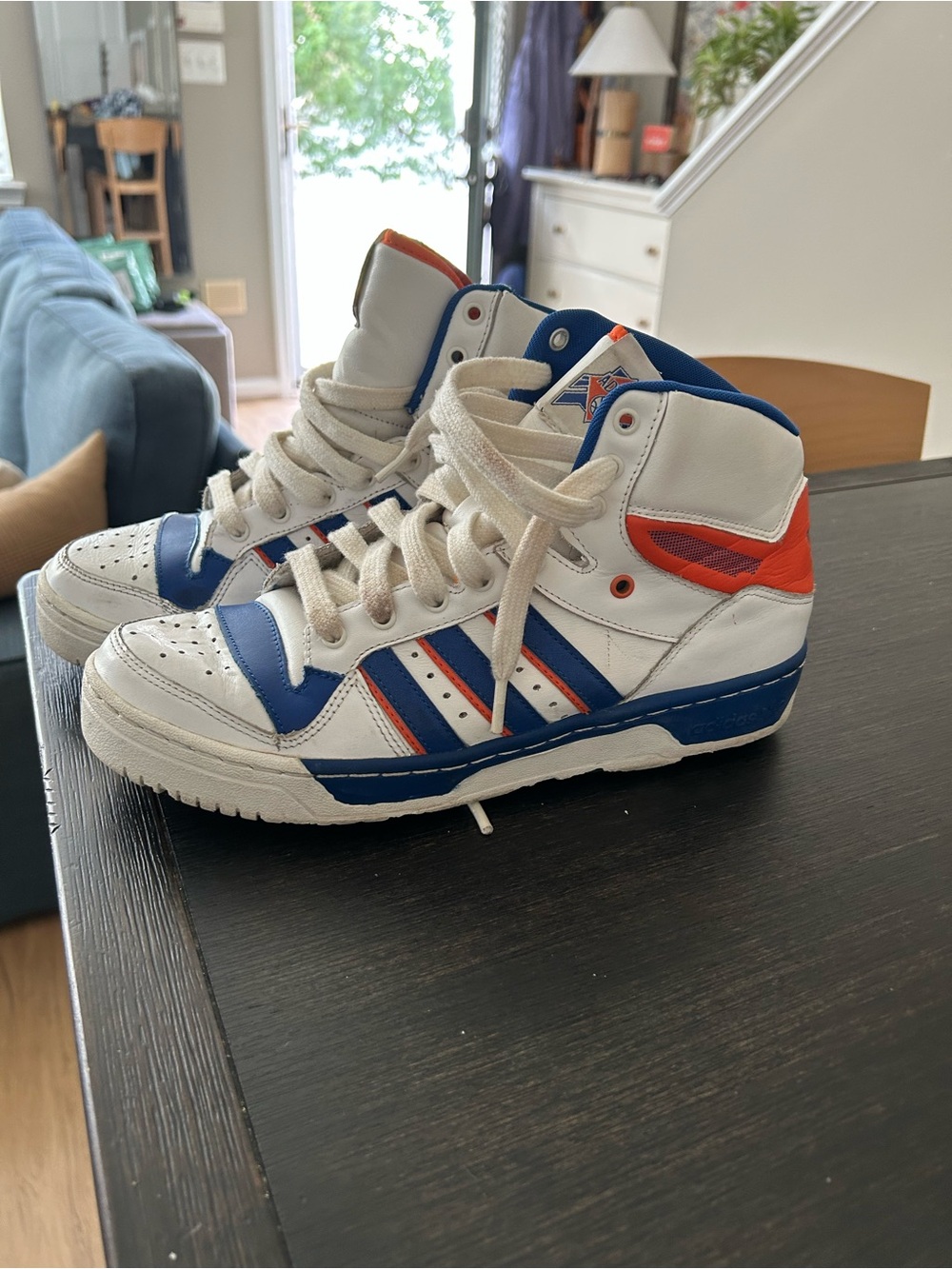 RARE 2014 ADIDAS Attitude Hi "Knicks” Colorway Orange Blue Size: 9